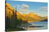 Canada, Alberta, Jasper National Park. Medicine Lake and Canadian Rocky Mountains.-Jaynes Gallery-Stretched Canvas