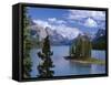 Canada, Alberta, Jasper National Park, Spirit Island and Maligne Lake-John Barger-Framed Stretched Canvas