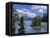 Canada, Alberta, Jasper National Park, Spirit Island and Maligne Lake-John Barger-Framed Stretched Canvas