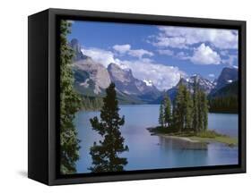 Canada, Alberta, Jasper National Park, Spirit Island and Maligne Lake-John Barger-Framed Stretched Canvas