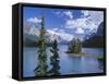 Canada, Alberta, Jasper National Park, Spirit Island and Maligne Lake-John Barger-Framed Stretched Canvas