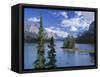 Canada, Alberta, Jasper National Park, Spirit Island and Maligne Lake-John Barger-Framed Stretched Canvas