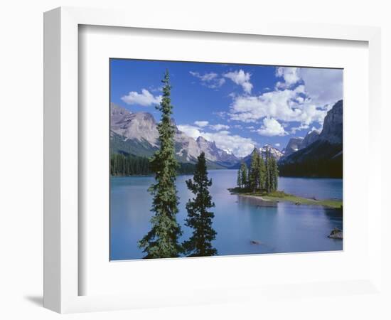 Canada, Alberta, Jasper National Park, Spirit Island and Maligne Lake-John Barger-Framed Photographic Print