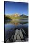 Canada, Alberta, Jasper National Park. Sunrise on Pyramid Mountain and Lake.-Jaynes Gallery-Stretched Canvas