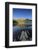 Canada, Alberta, Jasper National Park. Sunrise on Pyramid Mountain and Lake.-Jaynes Gallery-Framed Photographic Print