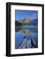 Canada, Alberta, Jasper National Park. Sunrise on Pyramid Mountain and Lake.-Jaynes Gallery-Framed Photographic Print