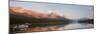 Canada, Alberta, Jasper NP. Panorama of Maligne Lake at sunset.-Don Paulson-Mounted Photographic Print