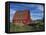 Canada, Alberta, Red Barn-Mike Grandmaison-Framed Stretched Canvas