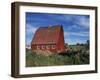 Canada, Alberta, Red Barn-Mike Grandmaison-Framed Photographic Print