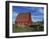 Canada, Alberta, Red Barn-Mike Grandmaison-Framed Photographic Print