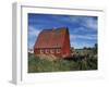 Canada, Alberta, Red Barn-Mike Grandmaison-Framed Photographic Print