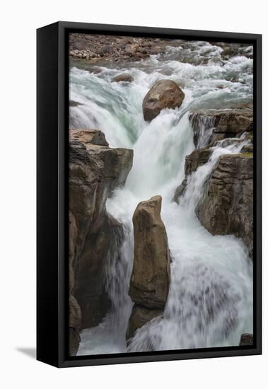 Canada, Alberta. Sunwapta Falls detail, Jasper National Park.-Judith Zimmerman-Framed Stretched Canvas