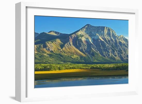 Canada, Alberta, Waterton Lakes National Park. Vimy Ridge and Lower Waterton Lake.-Jaynes Gallery-Framed Photographic Print