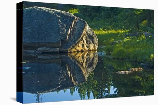 Canada, Algonquin Provincial Park. Rock Reflection in Opeongo Pond-Jaynes Gallery-Stretched Canvas