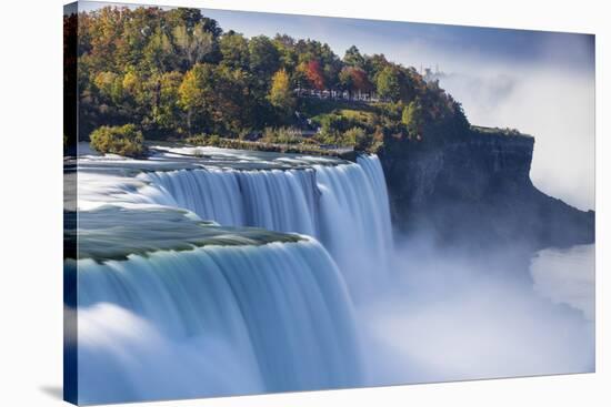 Canada and USA, Ontario and New York State, Niagara, Niagara Falls, the American and Canadian Falls-Jane Sweeney-Stretched Canvas