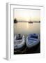 Canada, B.C., Gulf Islands, Wallace Island. Two Dinghy's at Sunset-Kevin Oke-Framed Photographic Print