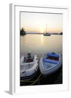 Canada, B.C., Gulf Islands, Wallace Island. Two Dinghy's at Sunset-Kevin Oke-Framed Photographic Print