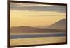 Canada, B.C, Sidney Island. Layered Yellow Islands with Bird Flying-Kevin Oke-Framed Photographic Print