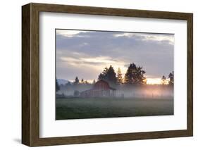 Canada, B.C., Vancouver Island. Barn on a Farm in the Cowichan Valley-Kevin Oke-Framed Photographic Print