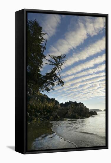 Canada, B.C, Vancouver Island. Clouds Above Tonquin Beach, Tofino-Kevin Oke-Framed Stretched Canvas