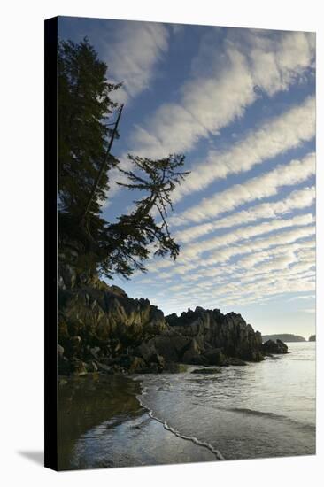 Canada, B.C, Vancouver Island. Clouds Above Tonquin Beach, Tofino-Kevin Oke-Stretched Canvas