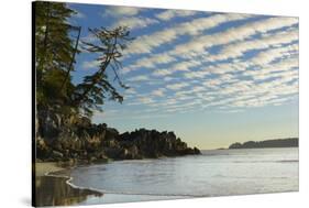 Canada, B.C, Vancouver Island. Clouds and Reflections on Tonquin Beach-Kevin Oke-Stretched Canvas