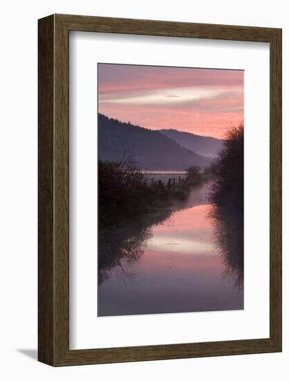 Canada, B.C, Vancouver Island. Sunrise in the Cowichan River Estuary-Kevin Oke-Framed Photographic Print