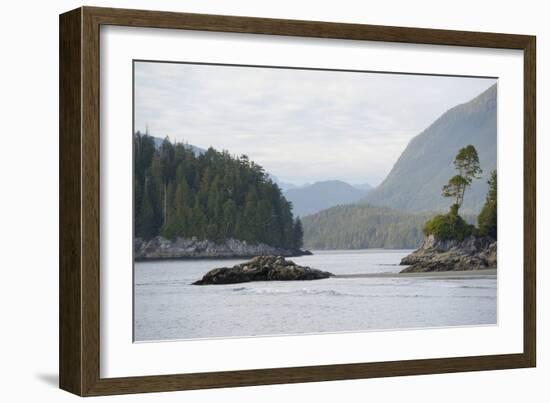 Canada, B.C, Vancouver Island. Trees and Rocks at Tonquin Beach-Kevin Oke-Framed Photographic Print