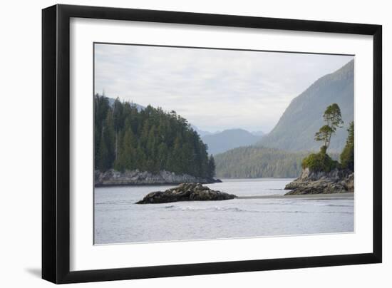 Canada, B.C, Vancouver Island. Trees and Rocks at Tonquin Beach-Kevin Oke-Framed Photographic Print