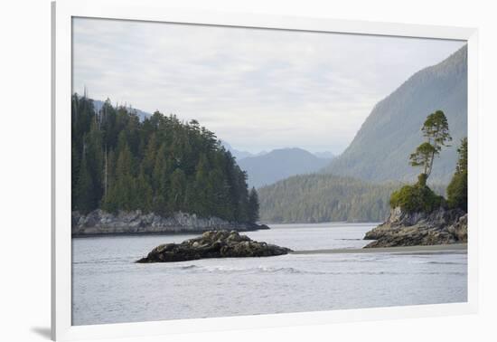 Canada, B.C, Vancouver Island. Trees and Rocks at Tonquin Beach-Kevin Oke-Framed Photographic Print