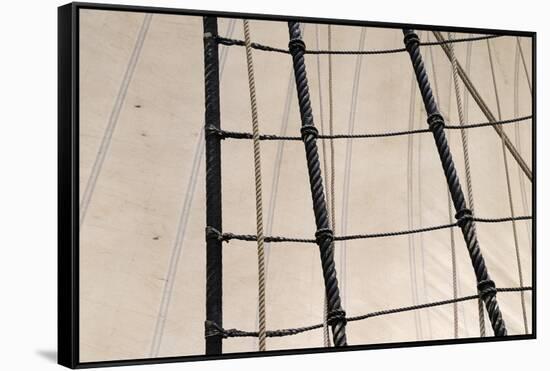 Canada, B.C, Victoria. Rigging and Sails on the Hms Bounty-Kevin Oke-Framed Stretched Canvas