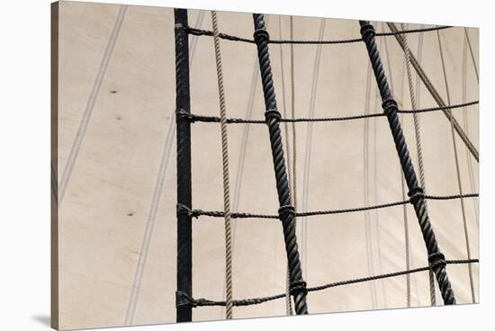 Canada, B.C, Victoria. Rigging and Sails on the Hms Bounty-Kevin Oke-Stretched Canvas