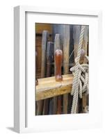 Canada, B.C, Victoria. Wooden Pegs and Rigging on the Hms Bounty-Kevin Oke-Framed Photographic Print
