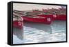 Canada, Banff National Park, Lake Louise, Canoes-Jamie & Judy Wild-Framed Stretched Canvas