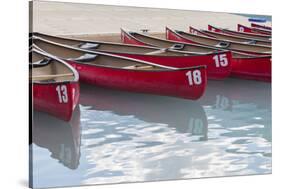 Canada, Banff National Park, Lake Louise, Canoes-Jamie & Judy Wild-Stretched Canvas