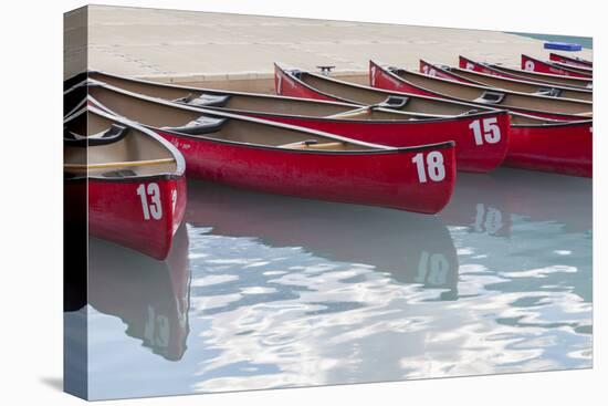 Canada, Banff National Park, Lake Louise, Canoes-Jamie & Judy Wild-Stretched Canvas