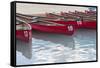 Canada, Banff National Park, Lake Louise, Canoes-Jamie & Judy Wild-Framed Stretched Canvas