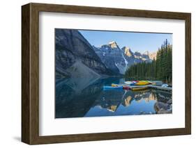 Canada, Banff NP, Valley of the Ten Peaks, Moraine Lake, Canoe Dock-Jamie & Judy Wild-Framed Photographic Print