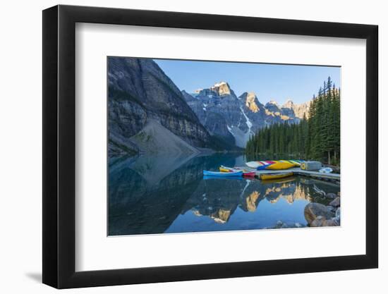 Canada, Banff NP, Valley of the Ten Peaks, Moraine Lake, Canoe Dock-Jamie & Judy Wild-Framed Photographic Print