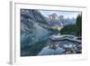 Canada, Banff NP, Valley of the Ten Peaks, Moraine Lake, Canoe Dock-Jamie & Judy Wild-Framed Photographic Print