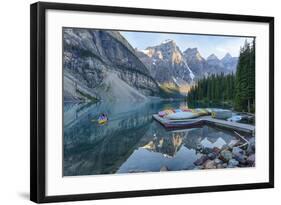 Canada, Banff NP, Valley of the Ten Peaks, Moraine Lake, Canoe Dock-Jamie & Judy Wild-Framed Photographic Print