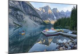 Canada, Banff NP, Valley of the Ten Peaks, Moraine Lake, Canoe Dock-Jamie & Judy Wild-Mounted Photographic Print