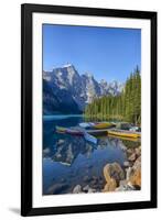 Canada, Banff NP, Valley of the Ten Peaks, Moraine Lake, Canoe Dock-Jamie & Judy Wild-Framed Photographic Print