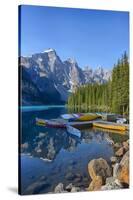 Canada, Banff NP, Valley of the Ten Peaks, Moraine Lake, Canoe Dock-Jamie & Judy Wild-Stretched Canvas