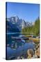 Canada, Banff NP, Valley of the Ten Peaks, Moraine Lake, Canoe Dock-Jamie & Judy Wild-Stretched Canvas