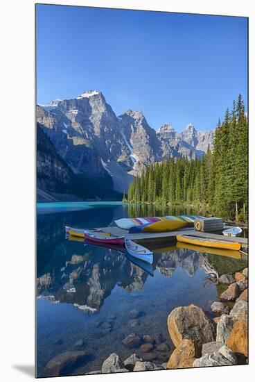 Canada, Banff NP, Valley of the Ten Peaks, Moraine Lake, Canoe Dock-Jamie & Judy Wild-Mounted Premium Photographic Print