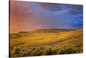 Canada, British Columbia, Cache Creek. Stormy clouds over prairie at sunrise.-Jaynes Gallery-Stretched Canvas