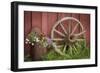 Canada, British Columbia, Cache Creek. Vintage wagon wheel.-Jaynes Gallery-Framed Photographic Print