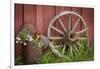 Canada, British Columbia, Cache Creek. Vintage wagon wheel.-Jaynes Gallery-Framed Photographic Print