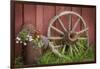 Canada, British Columbia, Cache Creek. Vintage wagon wheel.-Jaynes Gallery-Framed Photographic Print